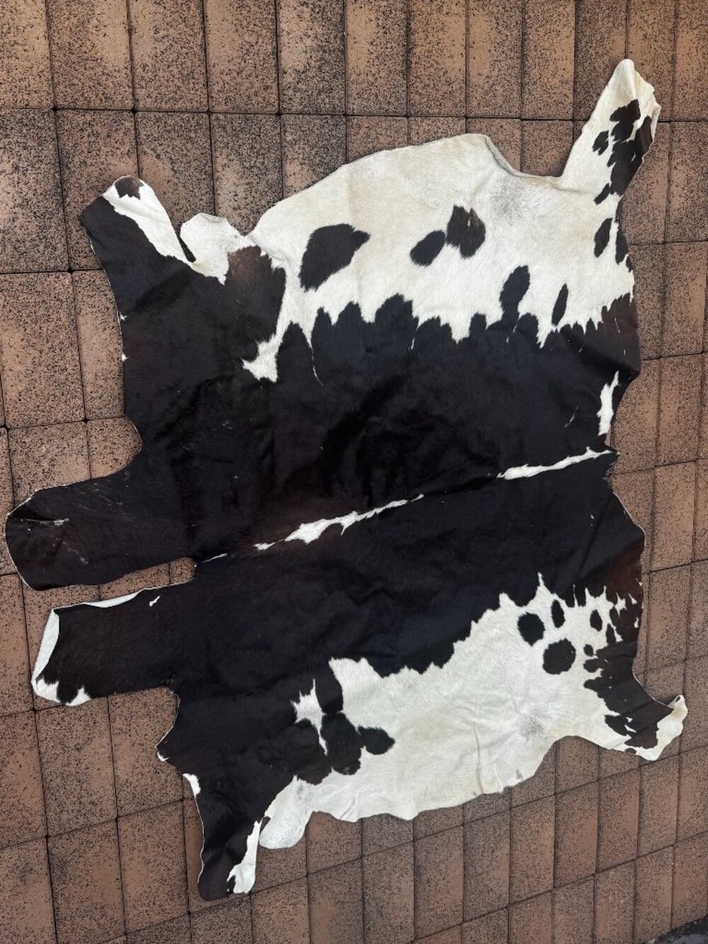 Rare Patterned Genuine Cowhide Rug (approximately 45"x31")